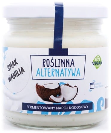 Gesunde fermentierte Kokos-Vanille-Dessertschale von HEALTHY SEEDS, 160 g, mit cremiger Kokos-Vanille-Note, auf weißem Hintergrund
