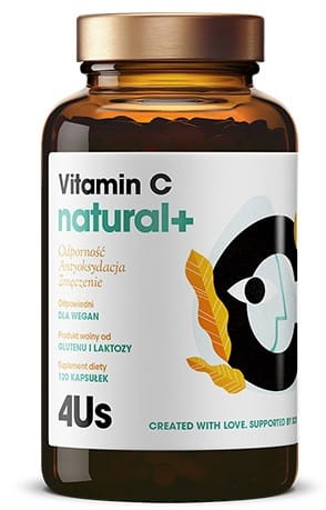 Vitamin C Kapseln von 4US mit natürlichen Pflanzenextrakten, 120 Kapseln für das Immunsystem, HEALTHLABS Marke