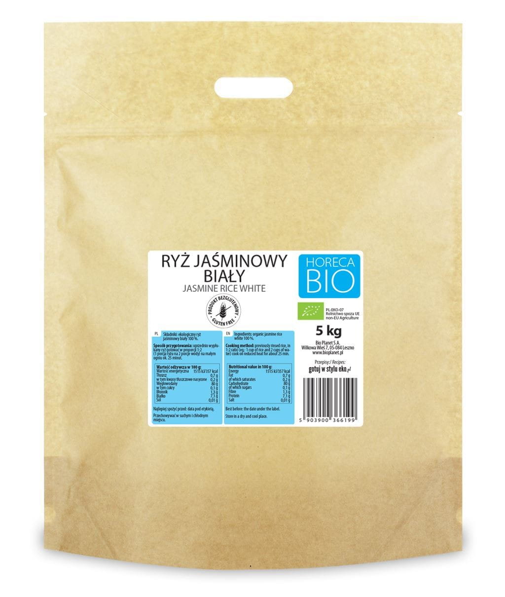 Glutenfreier weißer Jasminreis BIO 5 kg - HORECA