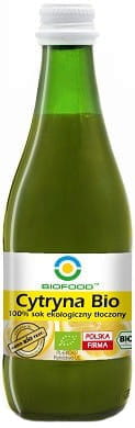 Bio Zitronensaft NFC glutenfrei, 300 ml Flasche von BIO FOOD, frisch und aromatisch, ideal für Kochen und Getränke.