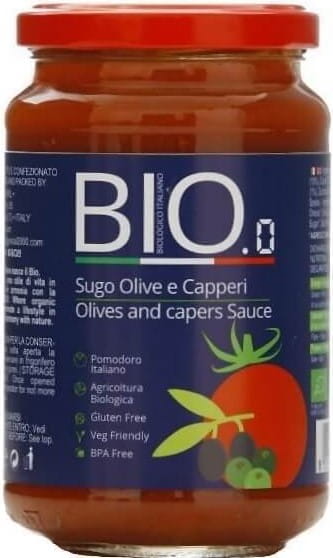 Glas Tomatensauce mit Oliven und Kapern, glutenfrei, 340g, von GESTAL, frische und aromatische EKO GESTAL Spezialität