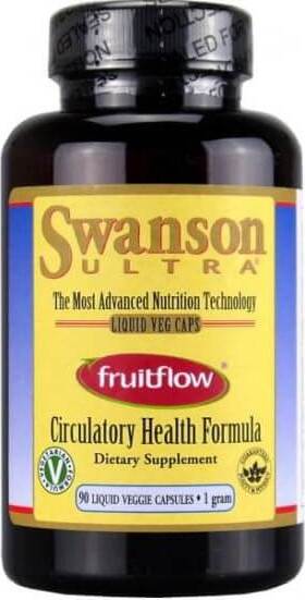 Swanson Fruitflow Tomate Lycopin-freies Konzentrat, 90 Kapseln, Nahaufnahme der Kapseln in einer Packung