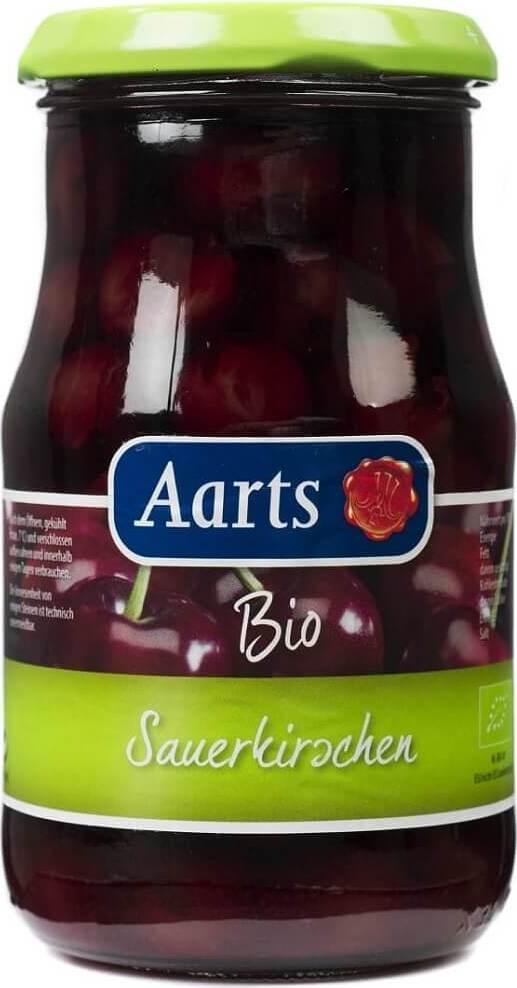 Ganze Kirschen ohne Samen in Salzlake von AARTS, Bio, 350 g, frisch und saftig, in Salzlake eingelegt, natürliche Fruchtqualität