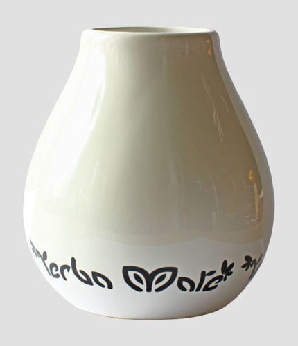 Weiße Keramikmatero 350 ml - BIO MATE GRÜN