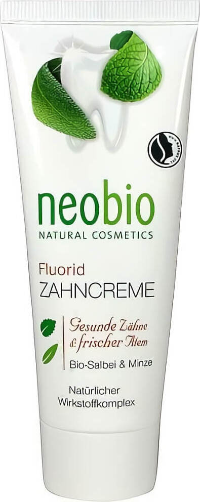 Neobio Zahnpasta mit Xylitol, Fluorid, Salbei- und Minzextrakt in 75 ml Tube, natürliche Zahnreinigung
