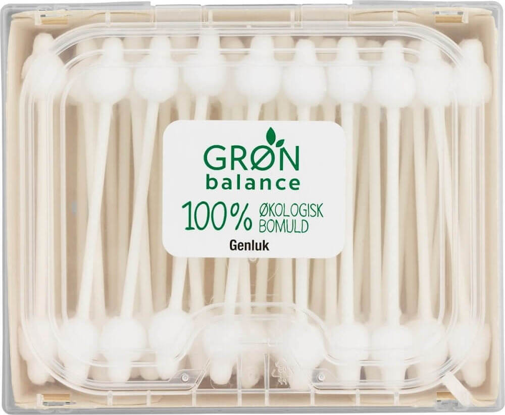Kinder-Wattestäbchen von GRON BALANCE, 60 Stück, weiche Ohrstäbchen aus Baumwolle für empfindliche Kinderohren
