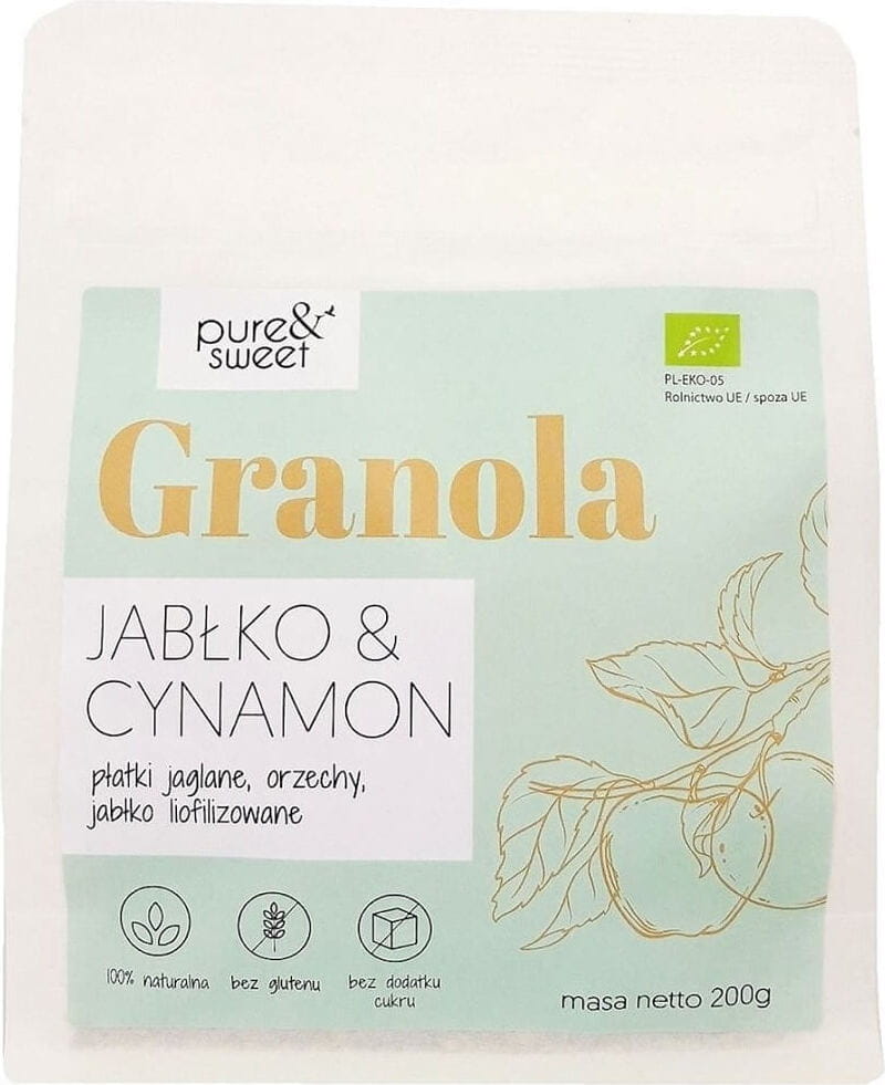 Granola Apfel & Zimt glutenfrei BIO 200 g - PURE & SWEET