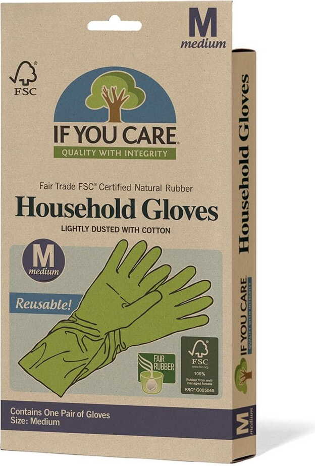 Wiederverwendbare Latexhandschuhe Größe M 1 Paar - IF YOU CARE
