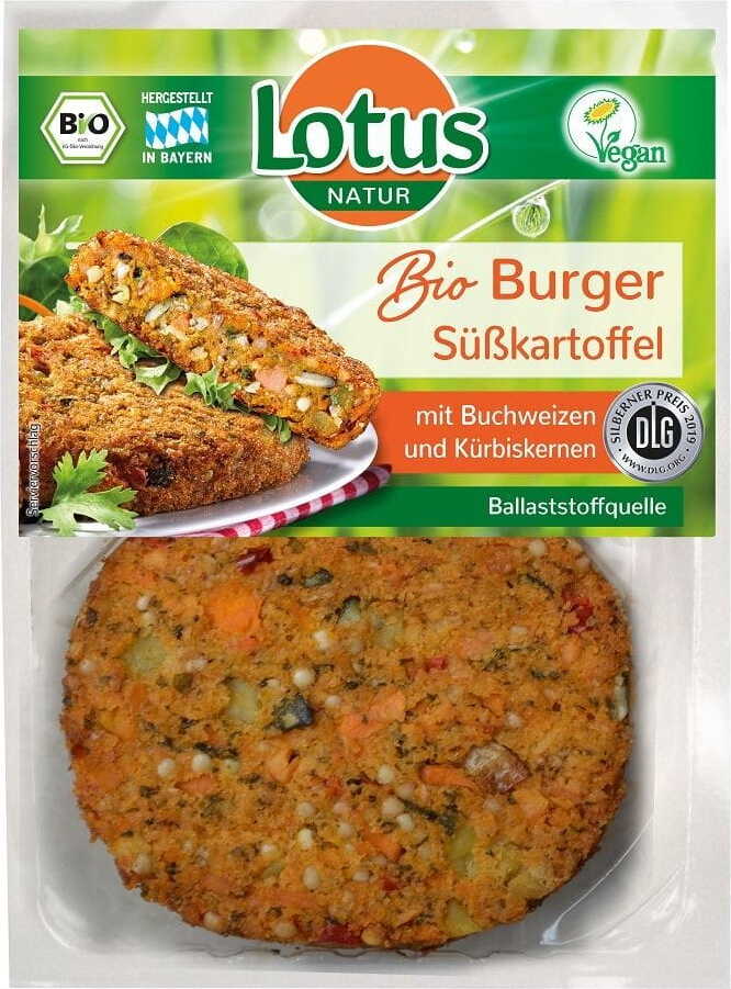 Gemüseburger mit Süßkartoffeln und Kürbis BIO 160 g - LOTUS