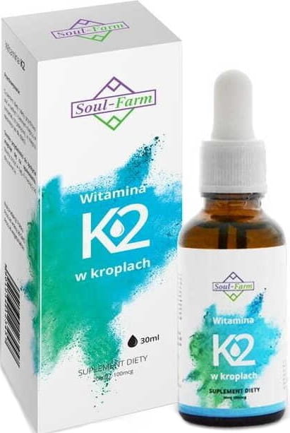 Vitamin K2 Tropfen von SOUL FARM in 30 ml Flasche, 100 mcg, natürliche K2-Quelle für Knochen und Herzgesundheit.