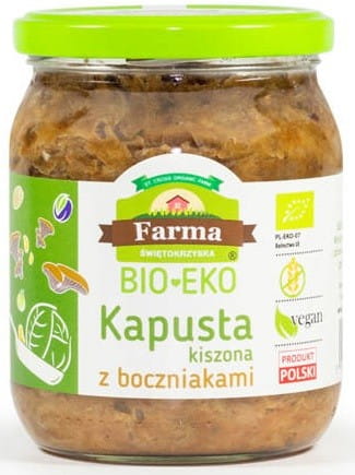 Sauerkraut mit Austernpilzen glutenfrei BIO 420 g - FARMA ŚWIĘTOKRZYSKA