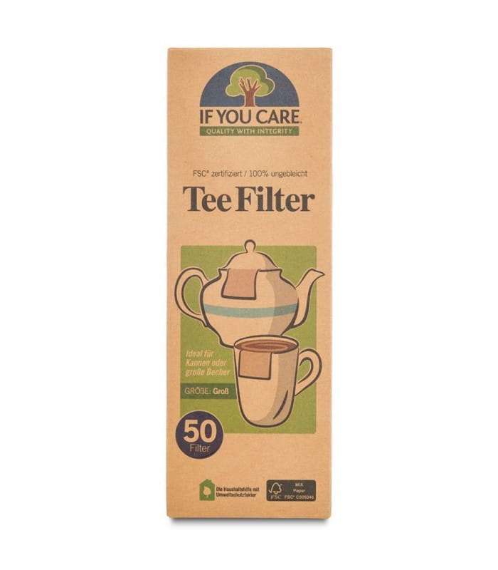 Großer Teefilter aus kompostierbarem Papier von IF YOU CARE, 50 Stück, umweltfreundliche Teezubereitung, nachhaltiges Kaffeefilterpapier