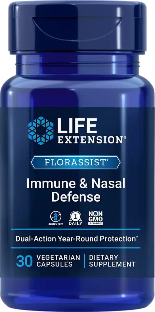 Lebensverlängerung Florassist Immun- und Nasenschutz von LIFE EXTENSION, 30 Kapseln, natürliche Unterstützung des Immunsystems.