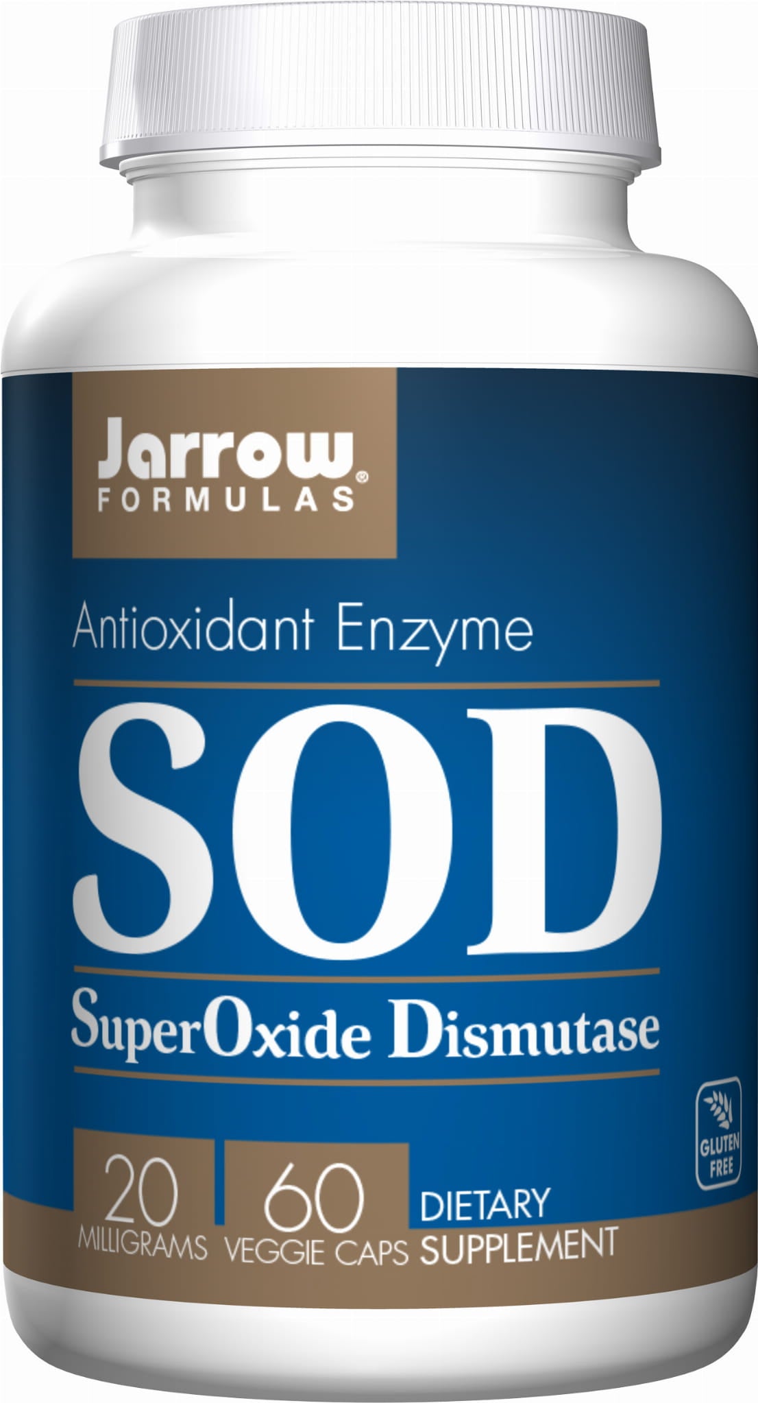 Jarrow Formulas Sod-Superoxid-Dismutase 20 mg, 60 Kapseln in einer braunen Glasflasche, Nahrungsergänzungsmittel gegen oxidative Belastung