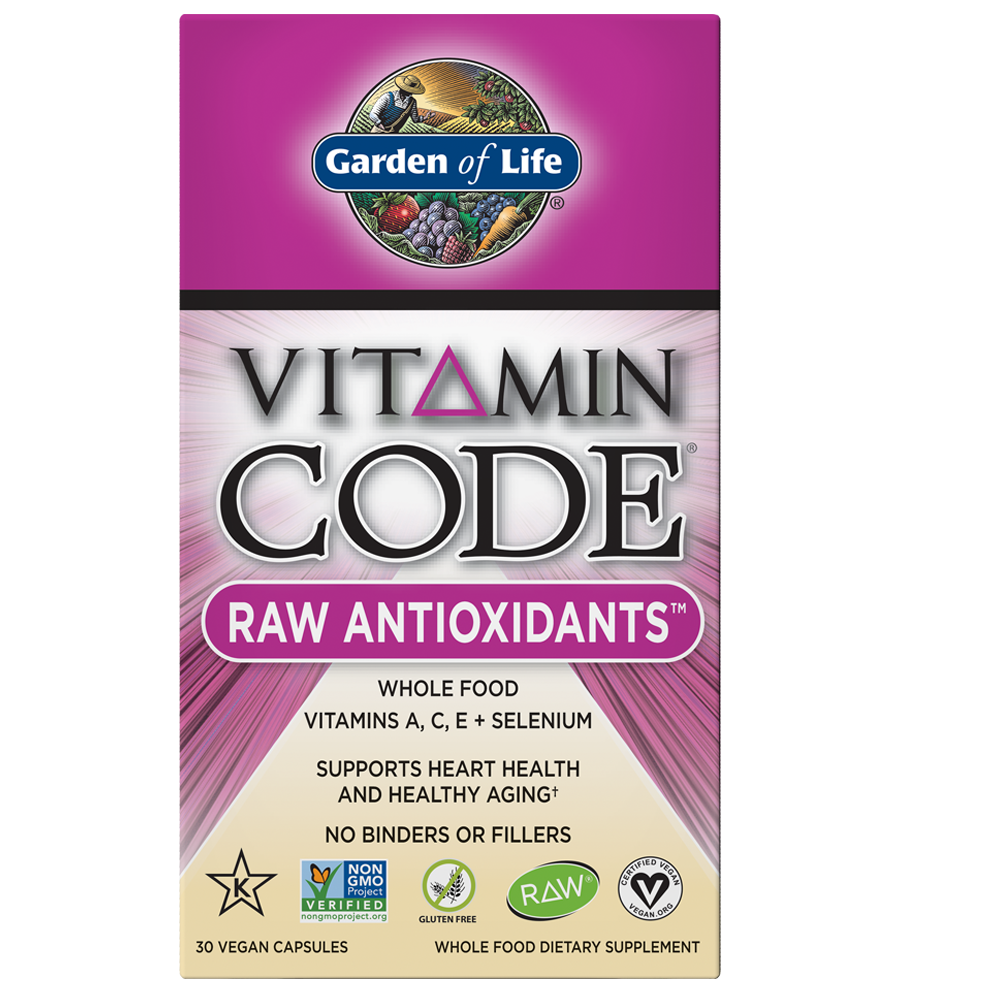 Vitamincode rohe Antioxidantien in 30 Kapseln von GARDEN OF LIFE, natürliche Nahrungsergänzung gegen freie Radikale