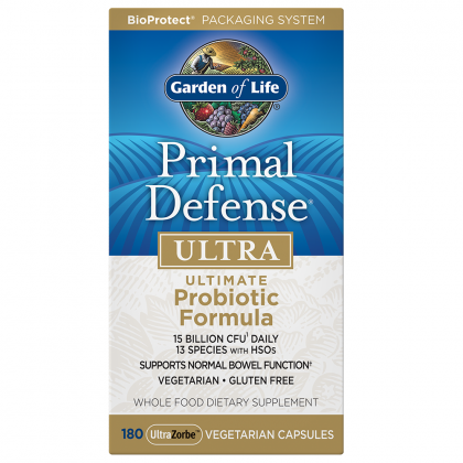 Probiotische Formel Primal Defense Ultra von Garden of Life, 180 Kapseln, für gesunde Darmflora und Verdauungsgesundheit.