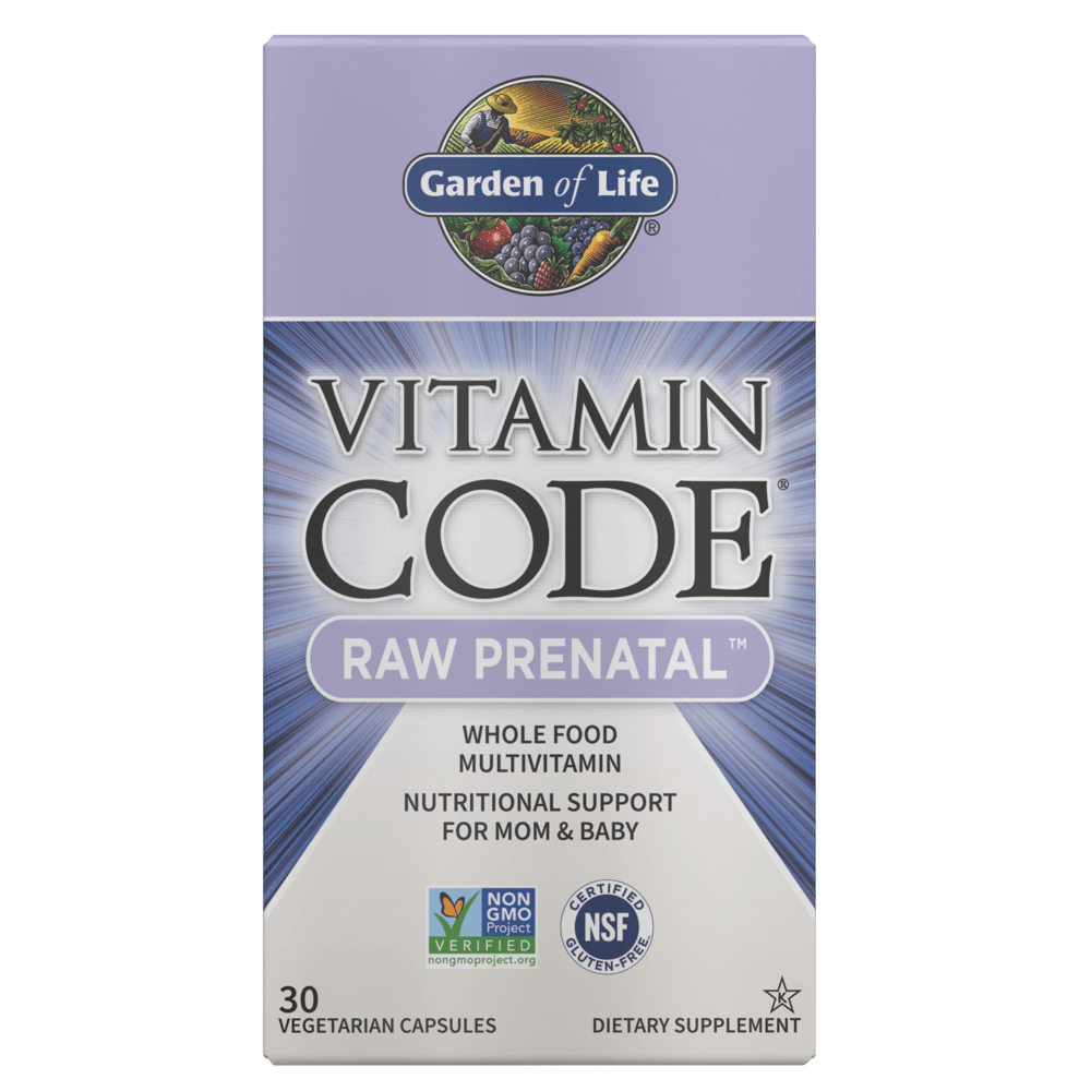 Vitamincode Roh Pränatal Ergänzung in 30 Kapseln von GARDEN OF LIFE, natürliche Nahrungsergänzung für Schwangere