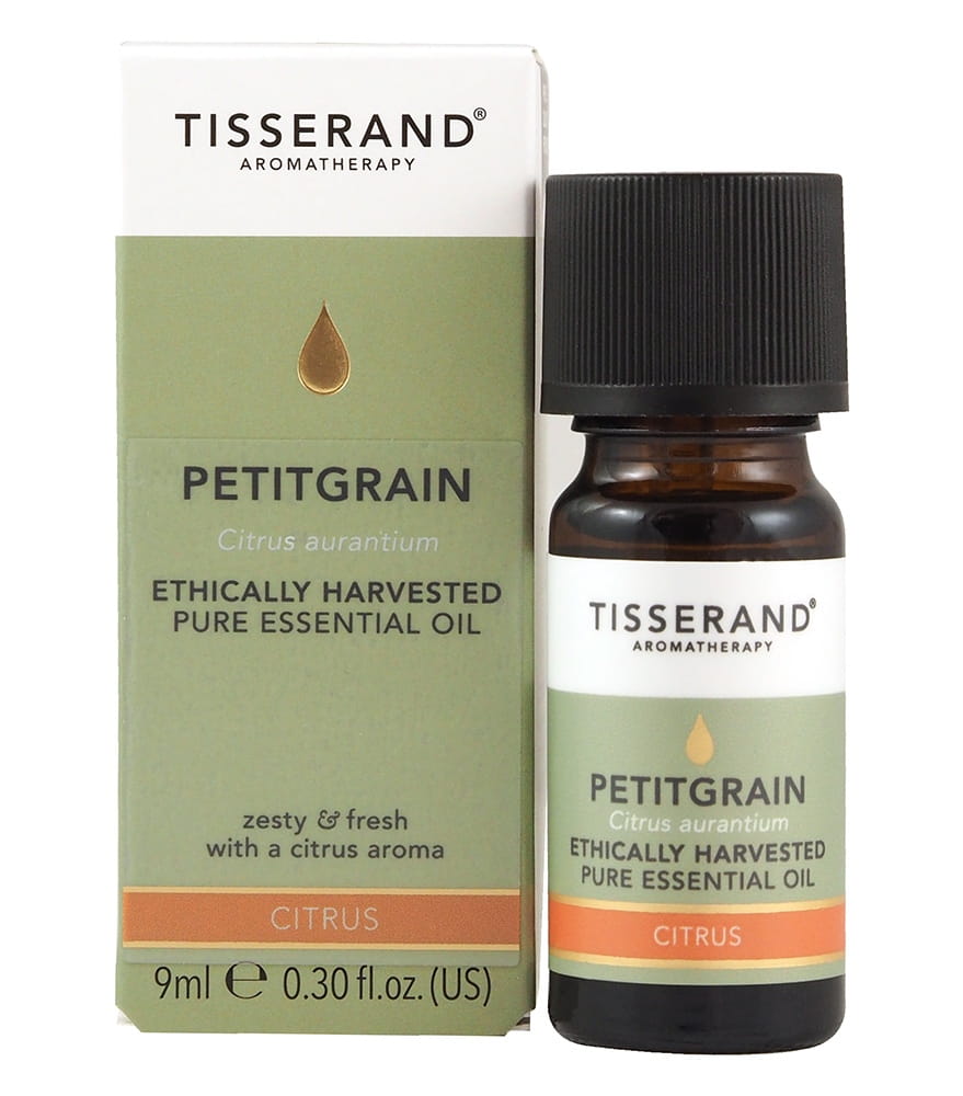 Ethisch geerntetes Petitgrain-Ätherisches Öl in 9 ml Flasche von TISSERAND AROMATHERAPY, Bitterorangeblätter, naturbelassen