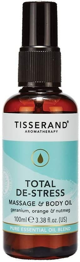TISSERAND Aromatherapie Total Destress Massage- und Körperöl, 100 ml, entspannendes Massageöl mit ätherischen Ölen