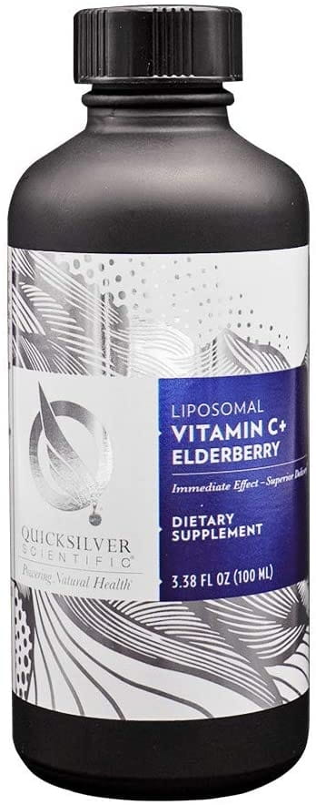 Liposomales Vitamin C mit Holunder in 100 ml Flasche, schwarz ohne liposomales Vitamin C von QUICKSILVER SCIENTIFIC.