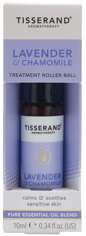 TISSERAND Lavendel- und Kamillenöl in einem Rollball, 10 ml, für entspannende Lavendel-Kamillen-Behandlung in Kugelform