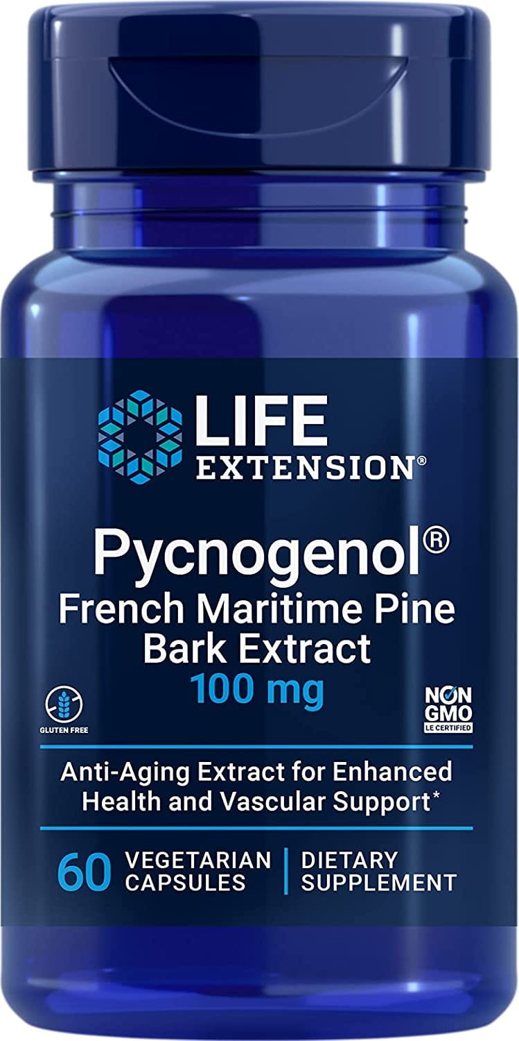 Französischer Seekiefernrindenextrakt von LIFE EXTENSION in 60 Kapseln, 100 mg, für natürliche Unterstützung und Lebensverlängerung.