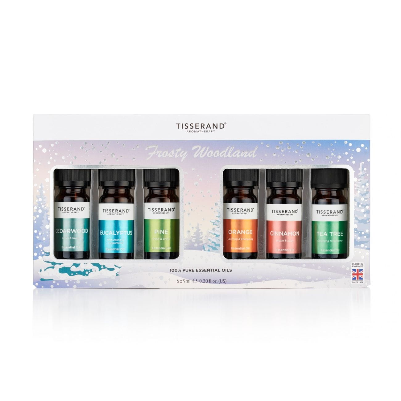 Set mit 6 ätherischen Ölen des frostigen Waldes von TISSERAND, 6 x 9 ml, mit natürlichen Wald- und Frische-Düften