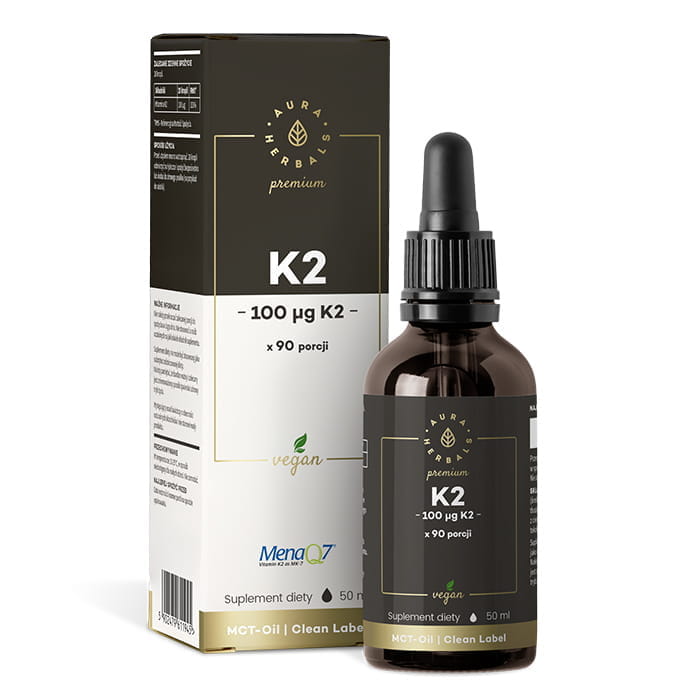 Vitamin K2 100 mcg Premium Vegan MENAQ7® 50 ml AURA HERBALS