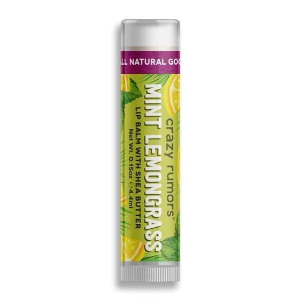 Natürliches Zitronengras- und Minze-Lippenbalsam von CRAZY RUMORS, cremige Textur und frischer Duft, Nahaufnahme
