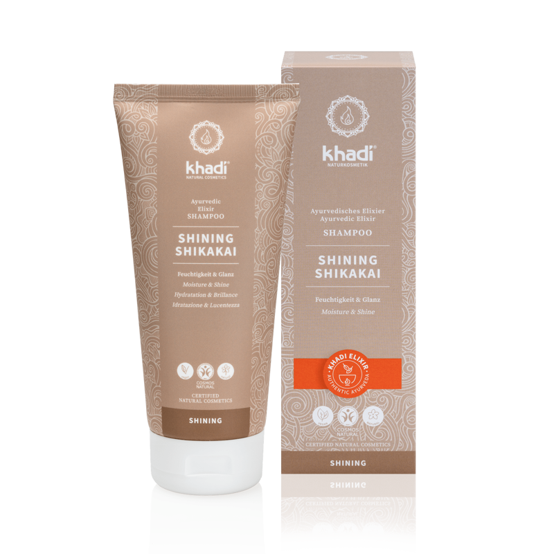 KHADI Shikakai glänzendes Shampoo Flasche, naturbelassene Inhaltsstoffe, für glänzendes Haar, ideal für natürliche Haarpflege
