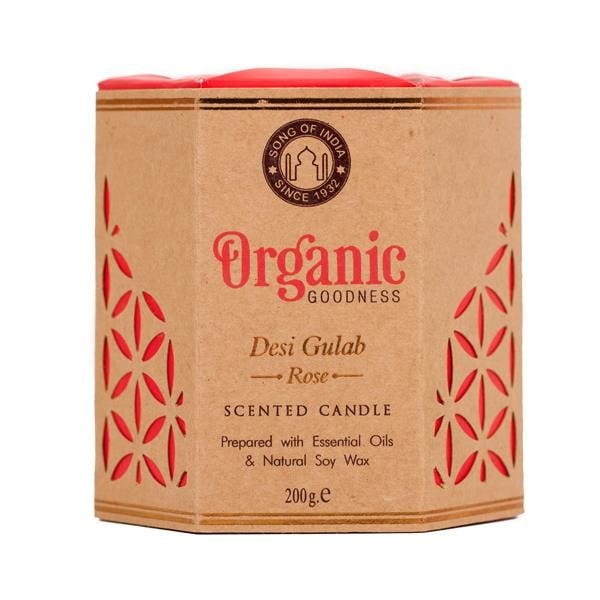 Sojaduftkerze Desi Gulab Rose von SONG OF INDIA, 200g, mit Duft von Rose und Blüten, ideal für entspannende Atmosphäre