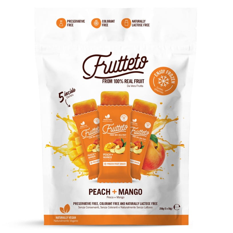 Sorbeteis zum Einfrieren Pfirsich - Mango 5x50g FRUTTETO