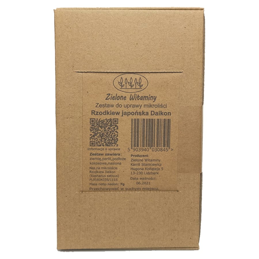 Kit für den Anbau von Mikroflocken - japanischer Rettich Daikon GRÜNE VITAMINE