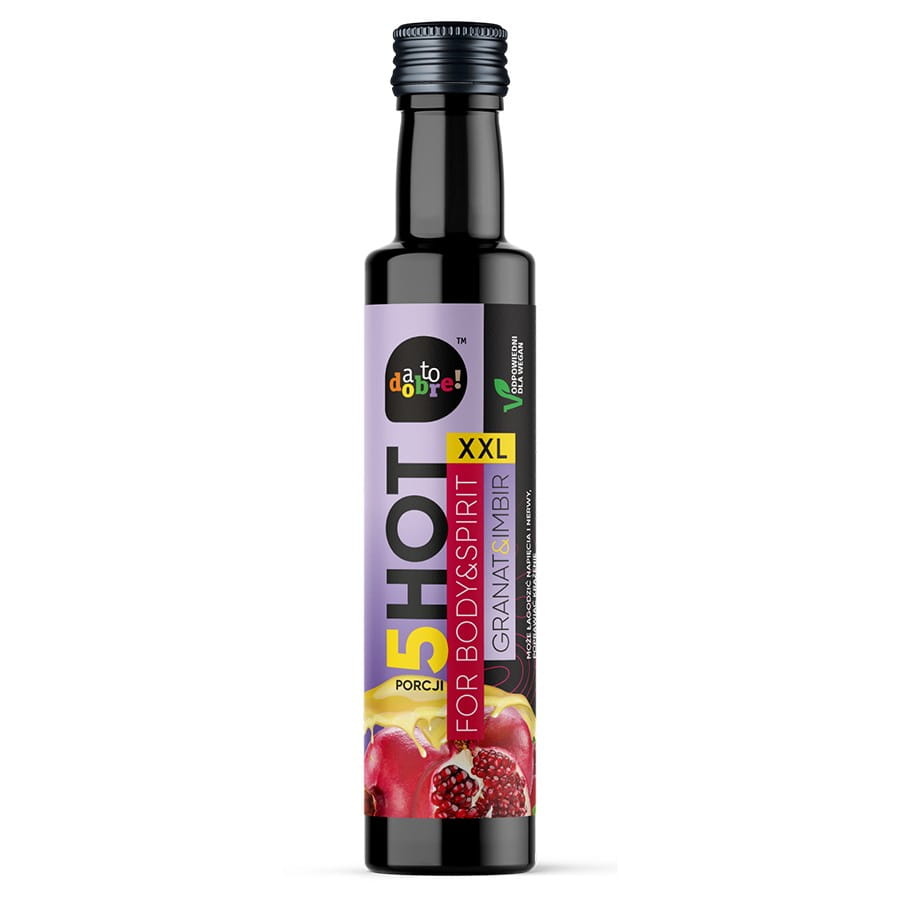 Shot für Körper und Geist XXL mit Granatapfel und Ingwer von A TO DOBRE! 250ml, belebender Energie-Drink, natürliche Inhaltsstoffe