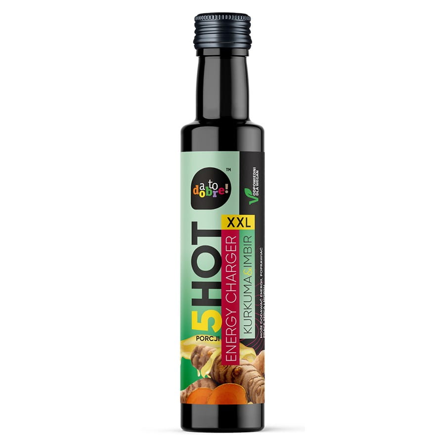 Shot Energy Charger XXL mit Kurkuma und Ingwer, 250ml Flasche von A TO DOBRE! Energizing Getränk mit natürlichen Zutaten.