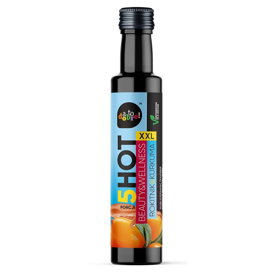 Shot Beauty und Wellness XXL mit Sanddorn und Kurkuma von A TO DOBRE! 250ml Flasche, cremige Textur, natürliche Inhaltsstoffe
