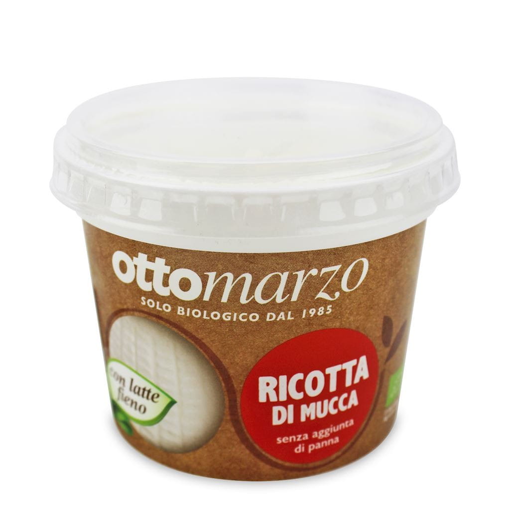 Bio-Kuhmilch-Ricotta-Käse von CA'VERDE OTTO MARZO, 200 g, cremiger italienischer Käse aus biologischer Milch.