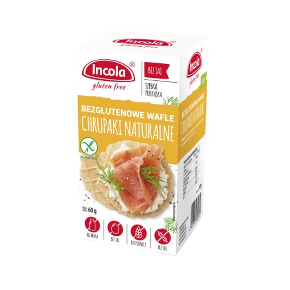 Knusprige, natürliche glutenfreie Chips von GFS POLAND in 60 g Packung, goldbraun und lecker.
