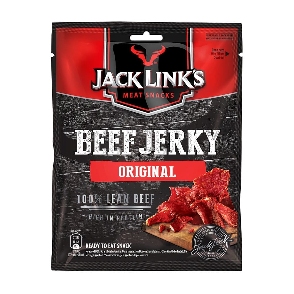 Rindfleischstücke: getrocknet und geräuchert. ursprünglich 70 gr