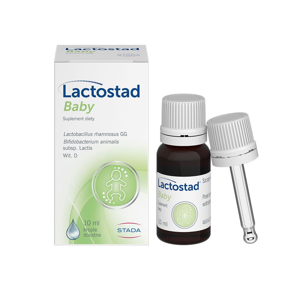 Lactostad Kinder Tropfen 10 ml von STADA, Flasche mit Dosierhilfe, für die sanfte Darmregulation bei Kindern.