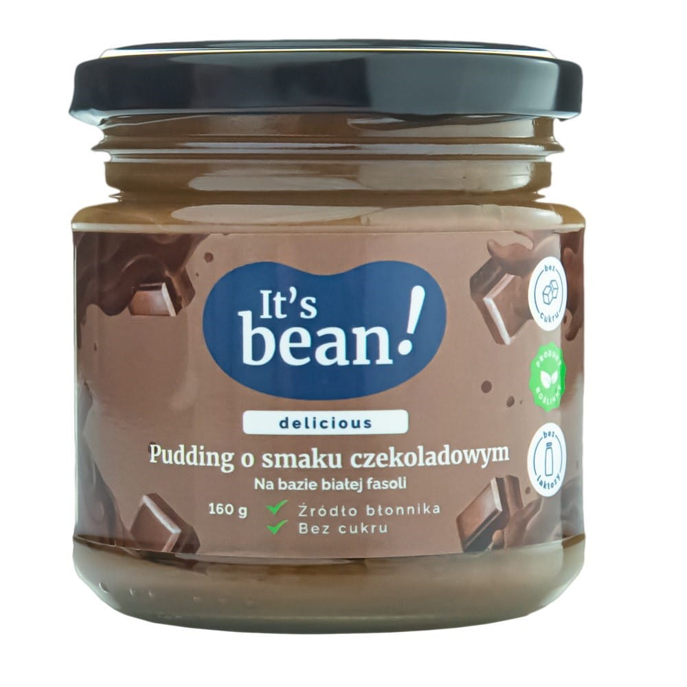 Schokoladenpudding von ITS BEAN in 160 g Becher, cremige Schokoladencreme mit glatter Textur, servierfertig.