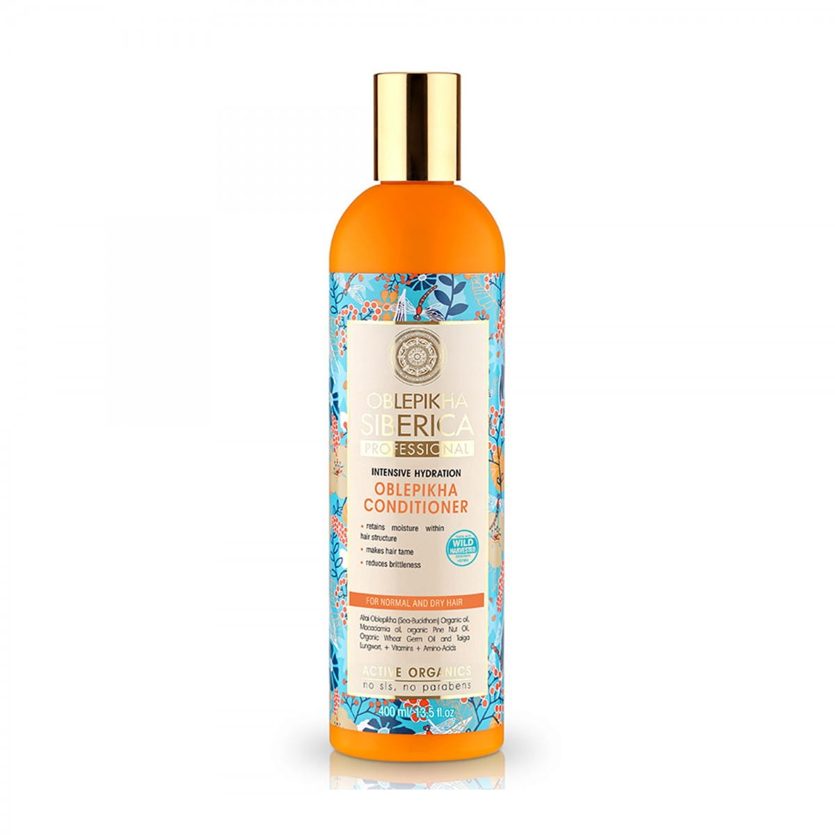 EUROBIO LAB Sanddorn-Conditioner für normales und trockenes Haar, 400 ml, cremige Textur, pflegt und spendet Feuchtigkeit