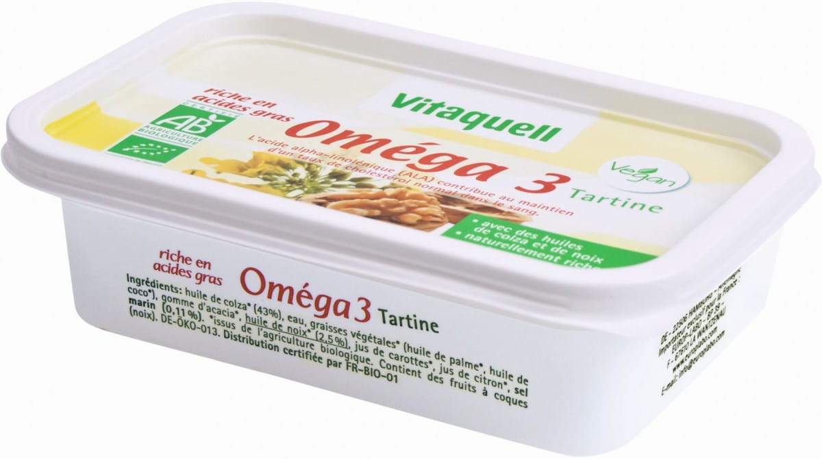 BIOPLANET Omega Margarine, 3 x 250 g, Bio-Qualität, cremige Margarine in Packungen, ideal für Brot und Kochen