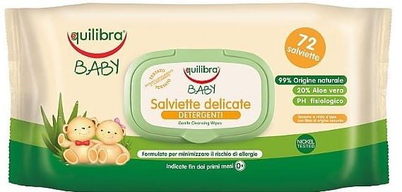 Reinigungstücher für Kinder 72 Stück EQUILIBRA - Biogo.de