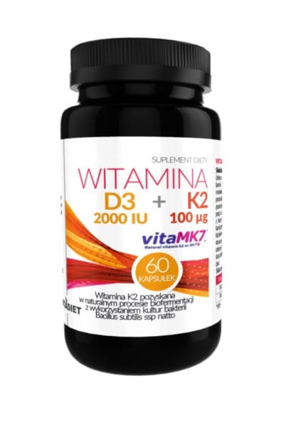 Vitamin D3 2000iu + K 2100 mcg 60 VITADIET Kapseln - Biogo.de