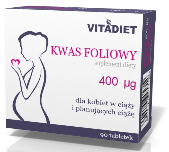 Folsäure 400mcg 90 tab. für Schwangere VITADIET - Biogo.de