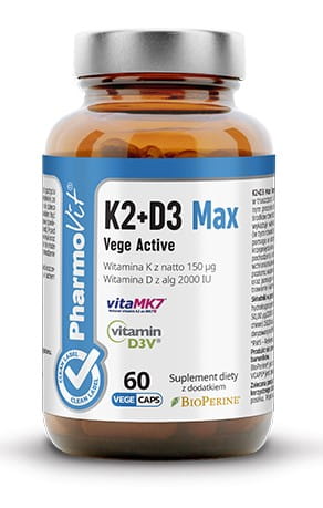 Vitamin K2 D3 pflanzlicher Wirkstoff 60 Kapseln PHARMOVIT - Biogo.de