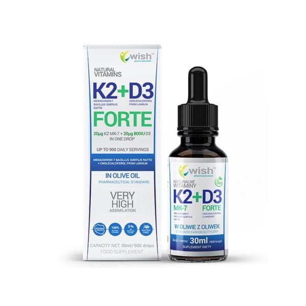 K2 + D3 FORTE 30 ml 900 Portionen WISH - Biogo.de