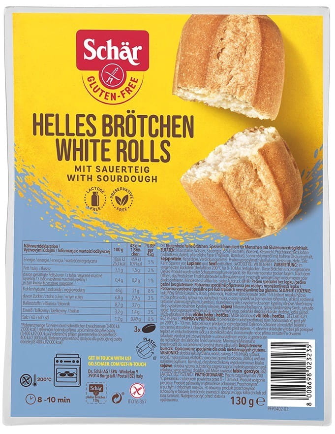 Weiße Brötchen - weiß bezgl. 130 g SCHÄR - Biogo.de