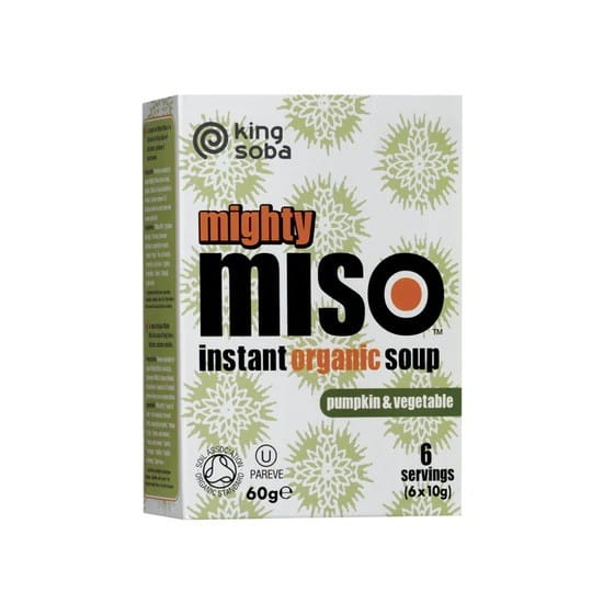 Glutenfreie Instantsuppe mit weißem Miso, Kürbis und Gemüse BIO (6 x 10 g) 60 g - KING SOBA - Biogo.de